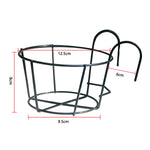 support pot fleurs rond fer noir blanc moderne clips balcon jardinage