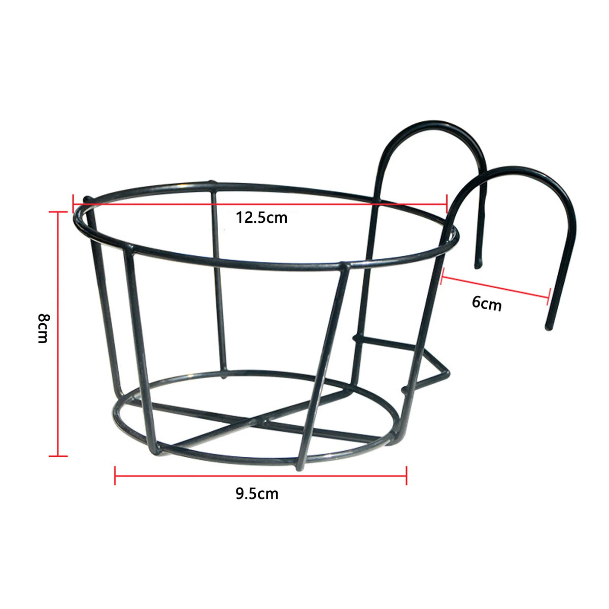 support pot fleurs rond fer noir blanc moderne clips balcon jardinage