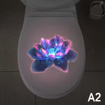 sticker mural moderne fleur lotus rose clair blanc jaune adhésif salle bain décoration nocturne