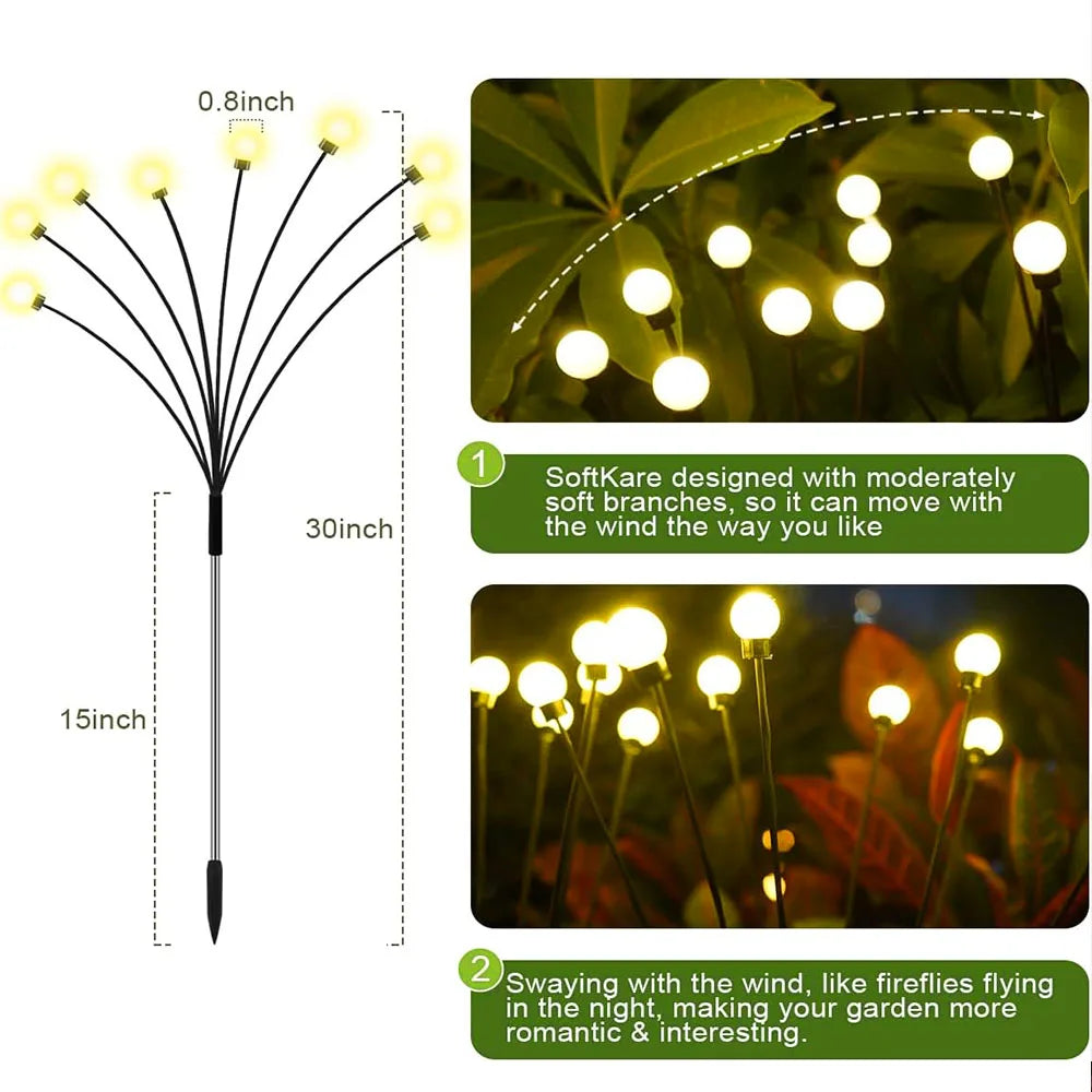 décoration extérieure jardin guirlande lumineuse solaire led feux foyers contemporaine