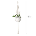 panier suspendu macramé motif géométrique boho chic couleur beige plante incluse fixations decoration maison