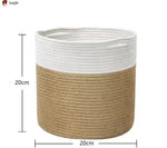 panier tissé coton réutilisable pliable moderne blanc 20cm 25cm 30cm