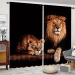 rideau lion lionne moderne 100 polyester noir marron beige 60x150CM 75x166CM 105x230CM 130x210CM