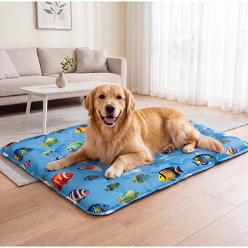 coussin refroidissement animal compagnie bleu clair méduses blanches moderne été antidérapant doux respirant imperméable