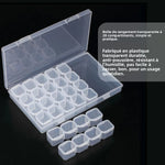 boîte rangement transparent compartiments multicolores accessoires nail art bijoux strass organisation pratique moderne