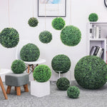 boule artificielle verte décoration extérieure moderne chaîne feuillage dense 10cm 13cm 18cm 23cm 28cm