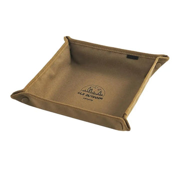organisateur rangement marron clair toile imprimée clips clés écouteurs lampe torche tasse lanternes objets