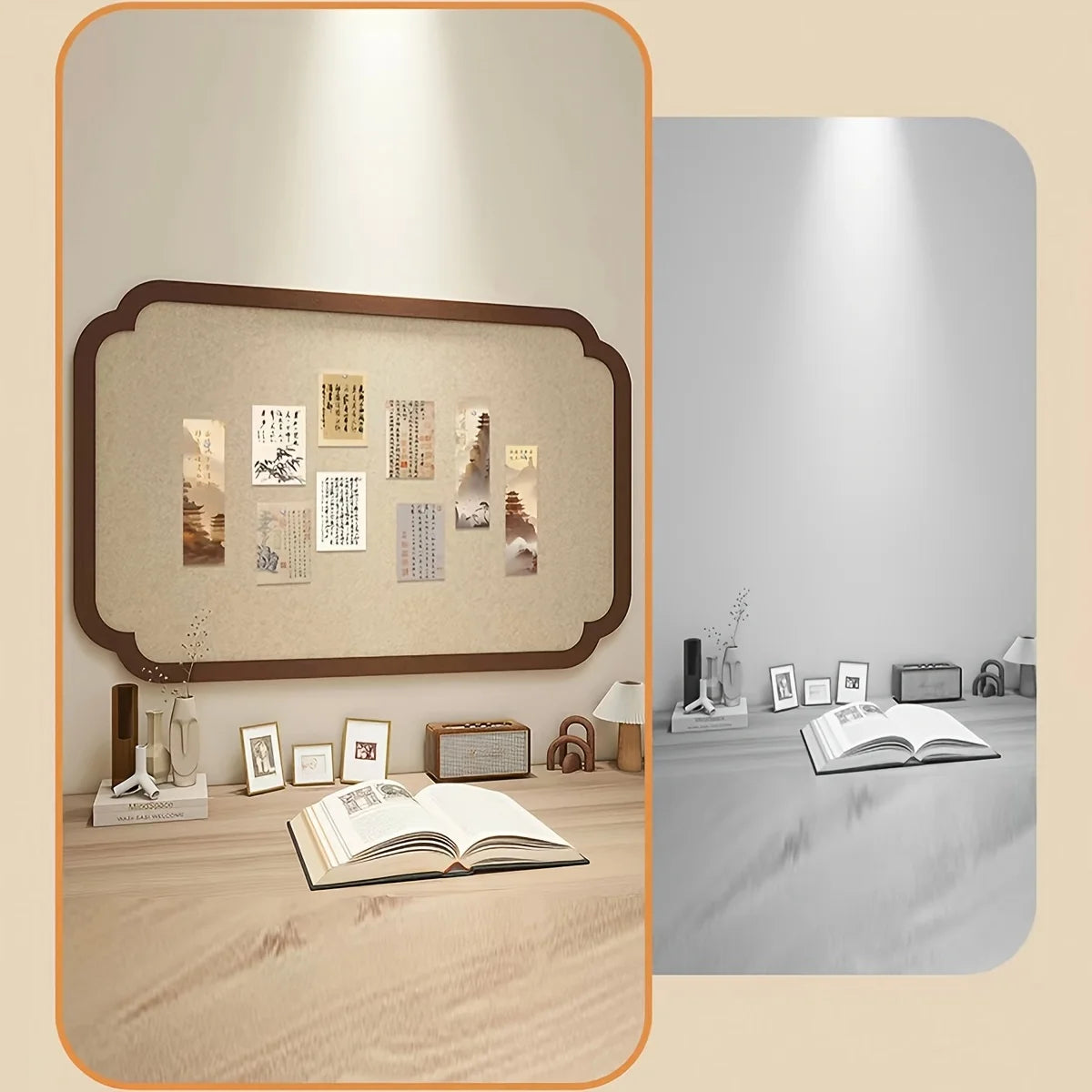 tableau pines texture beige classique clips mural affichage bulletins opacité moderne