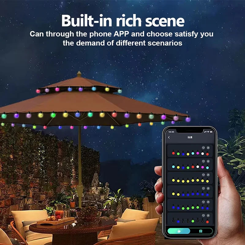 guirlande lumineuse led multicolore 5m 10m boules sphériques moderne bluetooth télécommande adaptateur usb