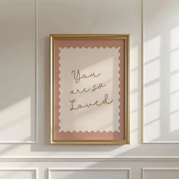 toile d'art minimaliste romantique rose clair lettre amour cœur décoration chambre salon impression toile