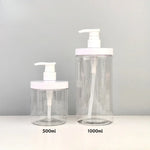 distributeur savon liquide 500 1000 ml pompe bouteille transparent moderne rechargeable