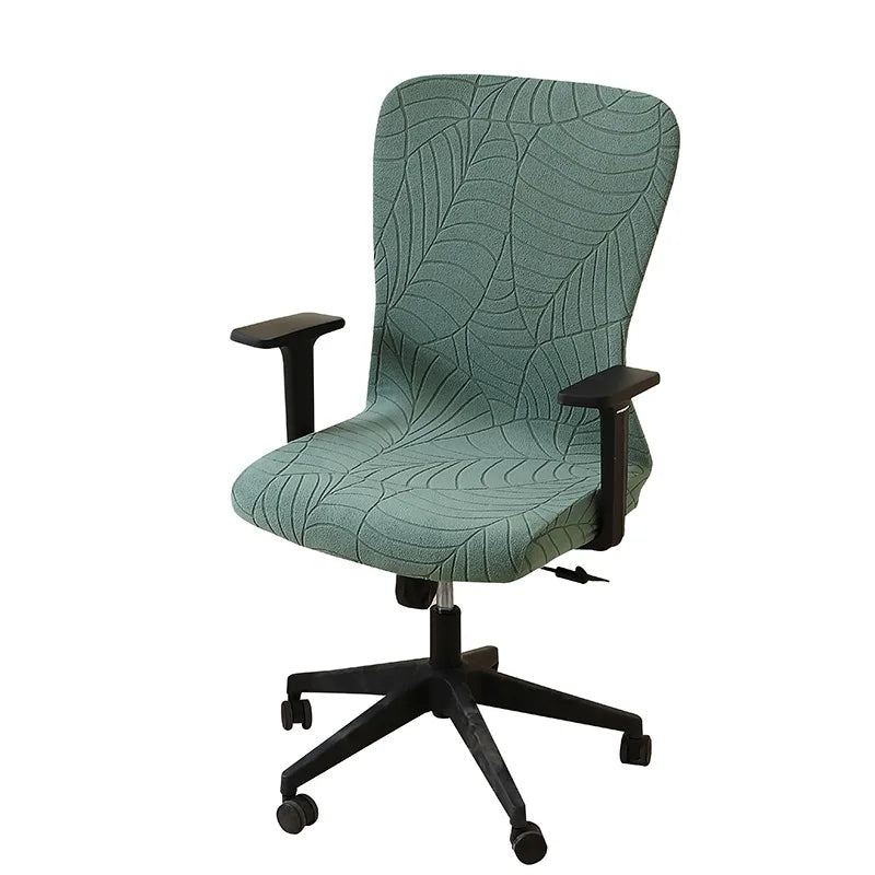 housse chaise verte feuilles moderne adhésive spandex polyester gaming