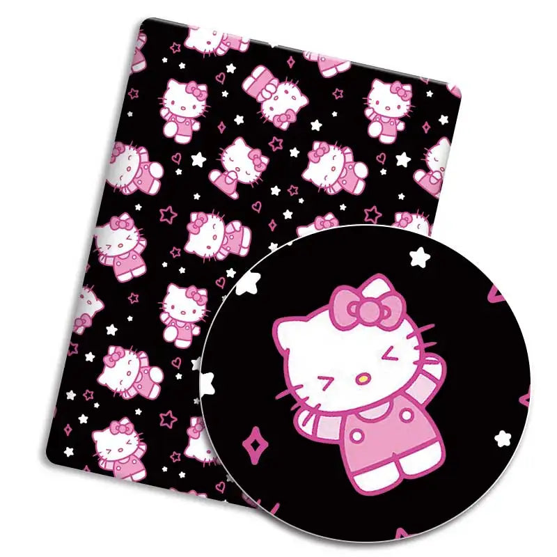 autocollants hello kitty fleurs coeurs étoiles enfants coton sanrio rose blanc motifs dessin animé