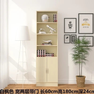 bibliothèque moderne bois multifonction porte unique simple rangement mur blanc noir