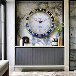 horloge murale moderne quartz aiguille vert noir bleu salon chambre