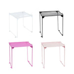 table pliable maille métallique noir blanc rose moderne sous verre organisation cuisine