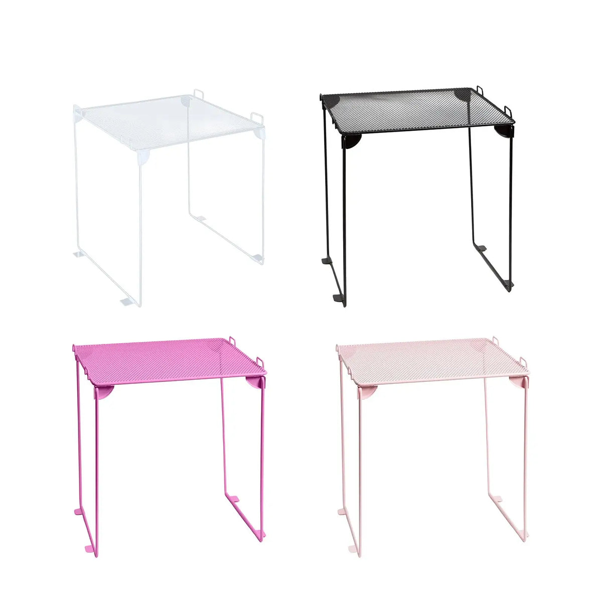 table pliable maille métallique noir blanc rose moderne sous verre organisation cuisine
