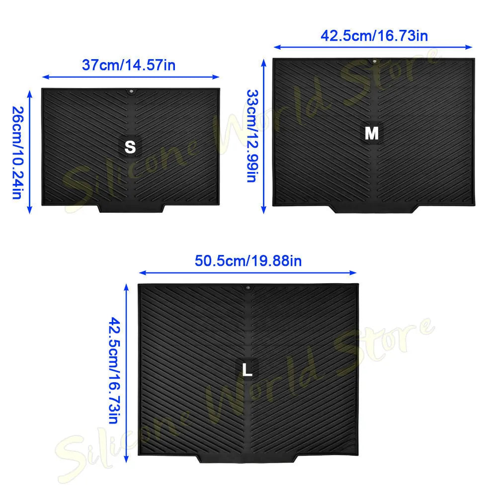 tapis séchage silicone moderne gris rayures diagonales respectueux environnement taille small medium large