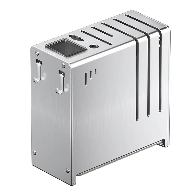 porte couteaux moderne bloc argenté fixe mur vis couteaux scie brosse étiquettes français