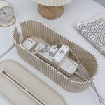 organisateur moderne boîte rectangulaire striée beige clair minimaliste multifonctionnelle rangement électroménager