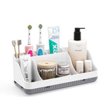 organisateur rangement multi compartiments blanc noir moderne brosses dents rasoirs flacons cosmétiques minimalistestyle