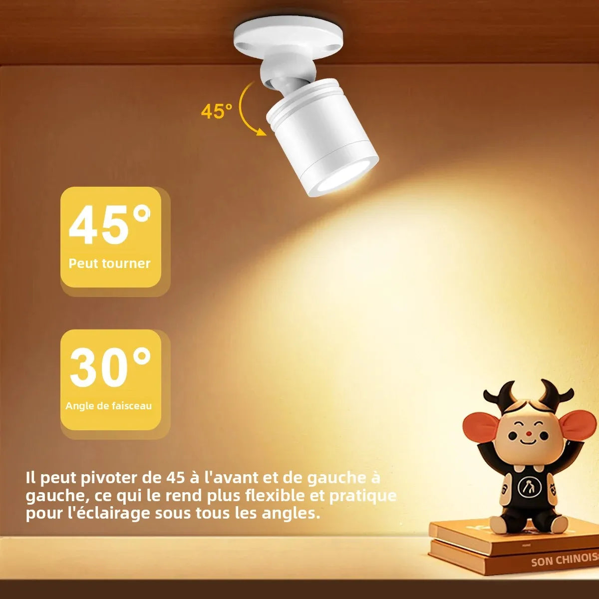 projecteur led blanc noir moderne minimaliste interface dupont câble 2mètres flux lumineux 249 2000