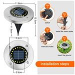 lampe solaire extérieure 20 led argentée insertion sol moderne