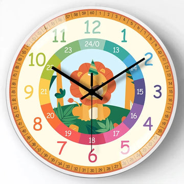 horloge murale dessin animé quartz aiguille enfantin vaisseau spatial blanc mural