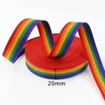 ruban polyestère 50mm 38mm 32mm 25mm 20mm arc ciel rayures texturé couture sacs