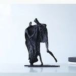 sculpture moderne abstraite bronze noir décoration intérieure contemporain ornement chambre