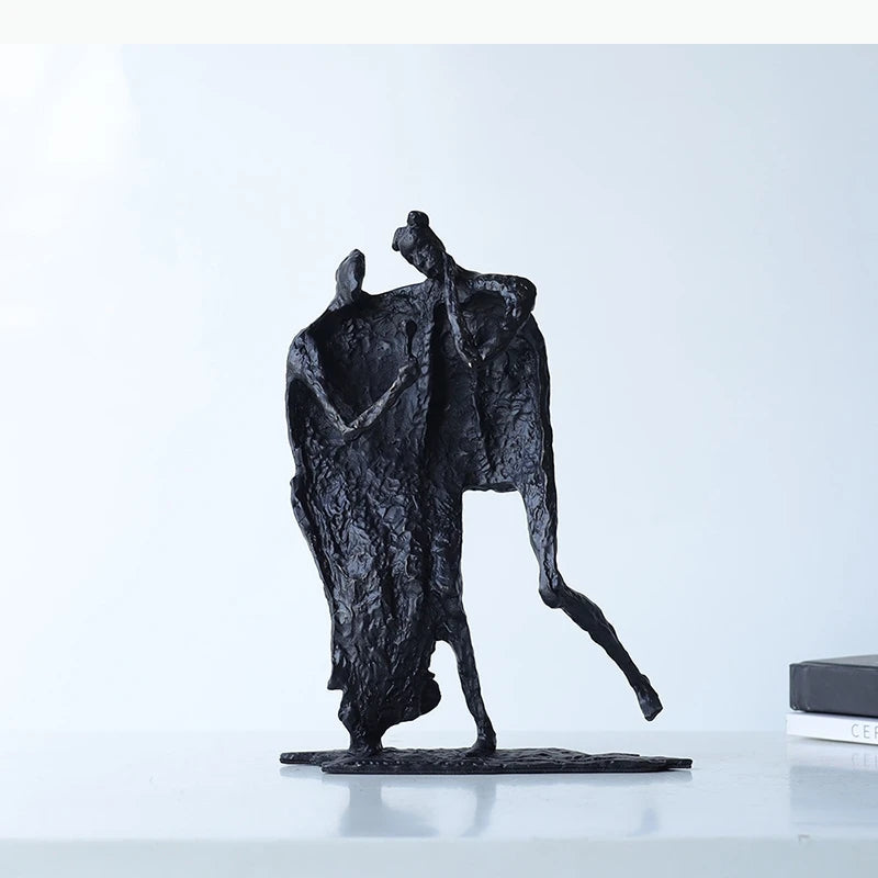 sculpture moderne abstraite bronze noir décoration intérieure contemporain ornement chambre