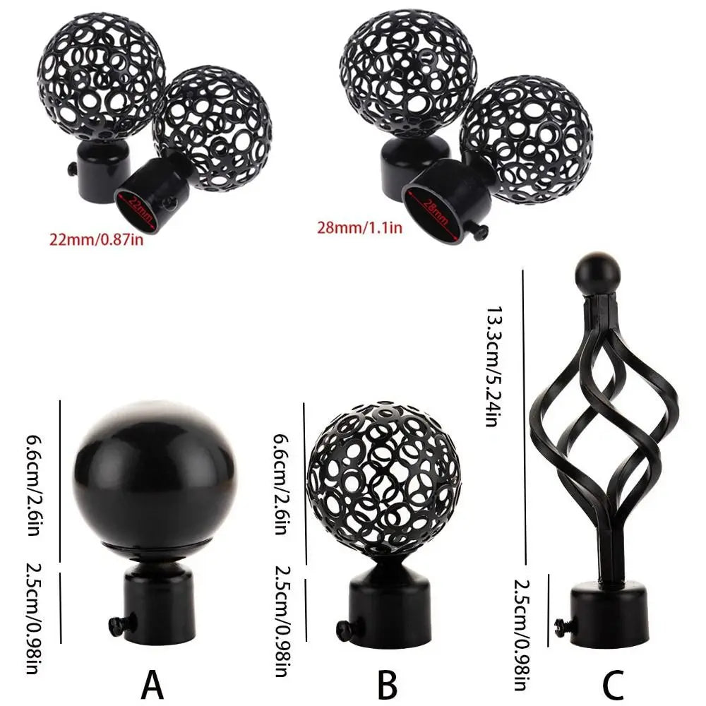 boules rideau moderne perforées noir blanc accessoires voilures fixations différentes tailles inclusées