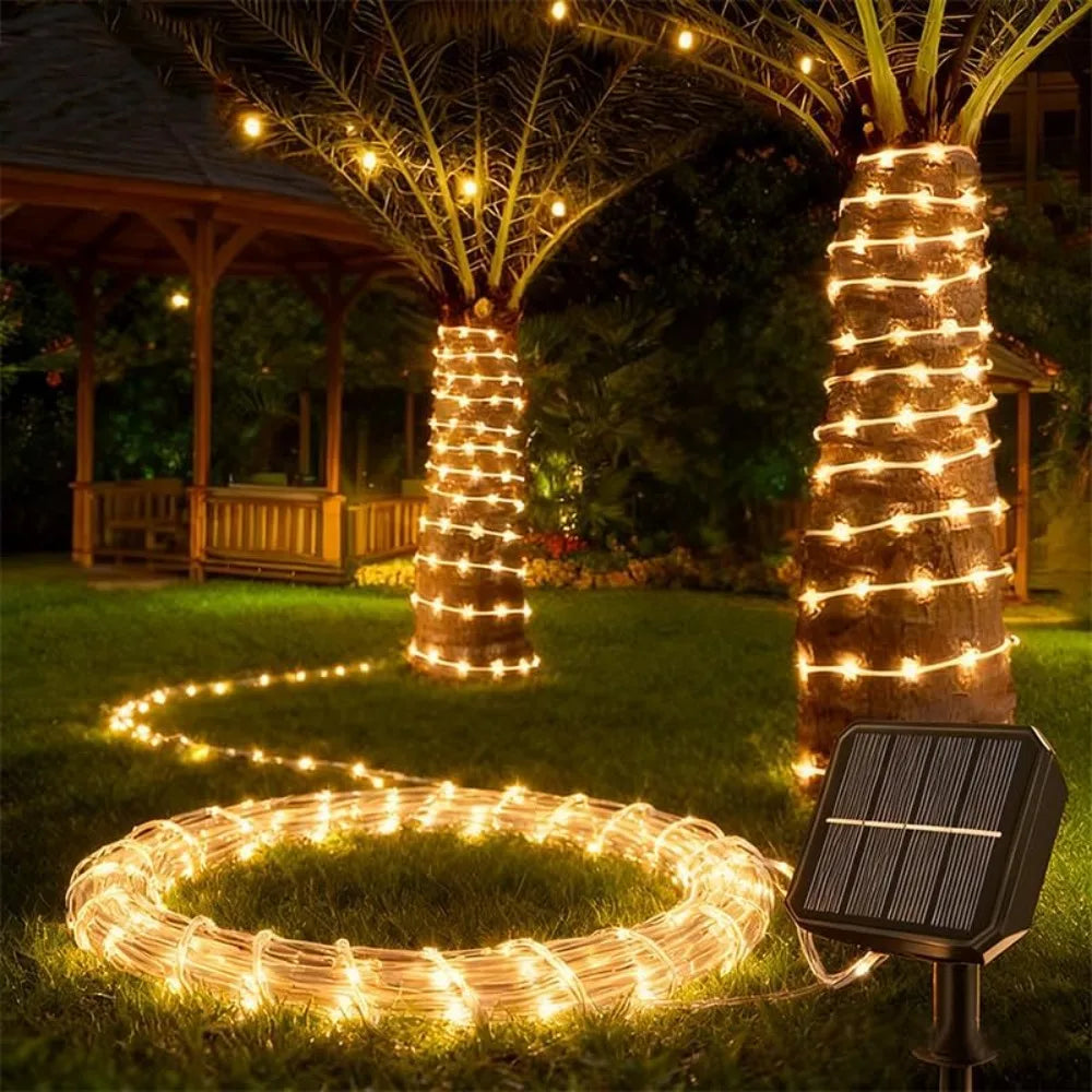guirlande lumineuse multicolore filée moderne panneau solaire adhésif extérieur led jardin noël festive imperméable