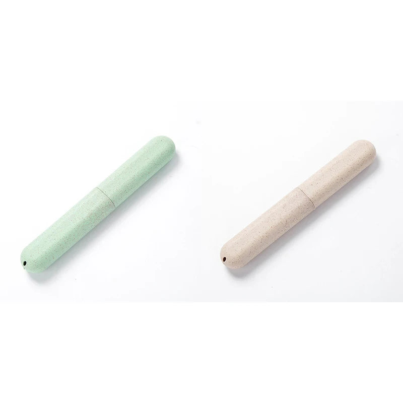 boîte rangement réutilisable moderne brosse dents rose bleu vert beige