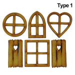 porte ronde bois clair motif cœur rustique ornement maison poupée