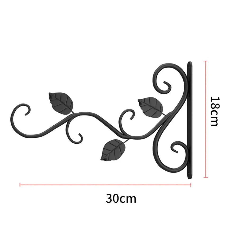 support mural suspension feuilles stylisées artisanal vis noires vis vertes vintage noir rustic
