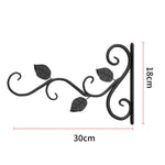 support mural suspension feuilles stylisées artisanal vis noires vis vertes vintage noir rustic
