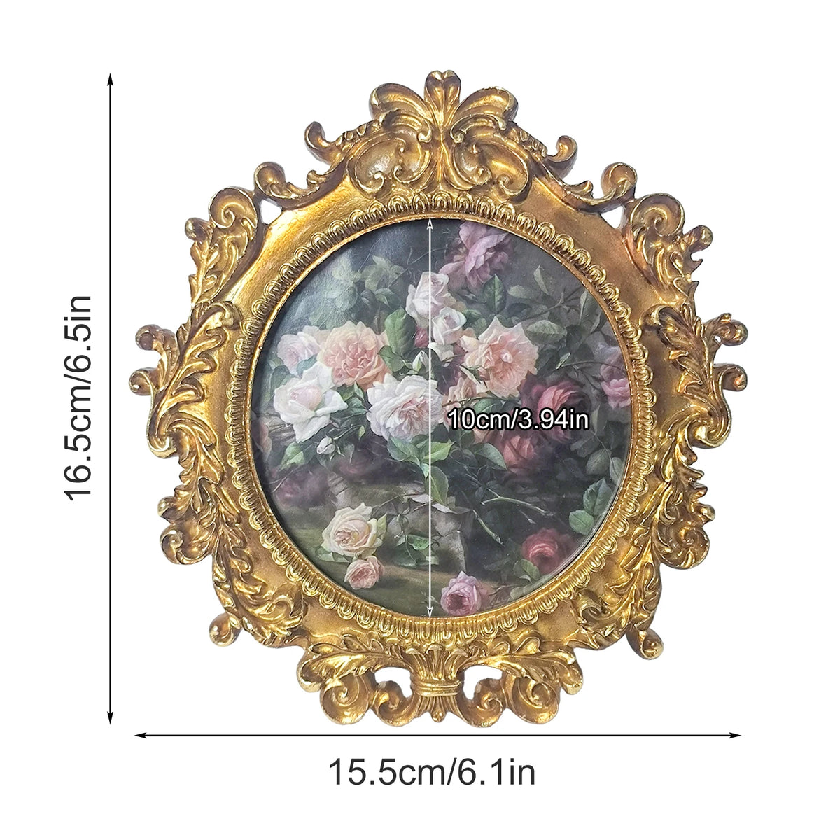 Cadres photo ovales vintage ornaements floraux shabby chic decoratifs imprimés motifs roses vintage floral