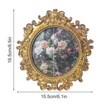 Cadres photo ovales vintage ornaements floraux shabby chic decoratifs imprimés motifs roses vintage floral