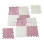 tapis sol carreaux géométriques beige blanc rose violet moderne 30cm 30cm