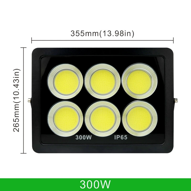 projecteur led ip65 waterproof moderne noir 200w 300w 100w 50wextérieur clips