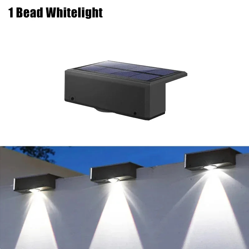 applique murale solaire extérieure lampe jardin noire moderne led étanche clôture mur extérieur