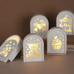 lampe décorative blanche coeurs ours cupcake carrousel moderne silicone motifs opaques
