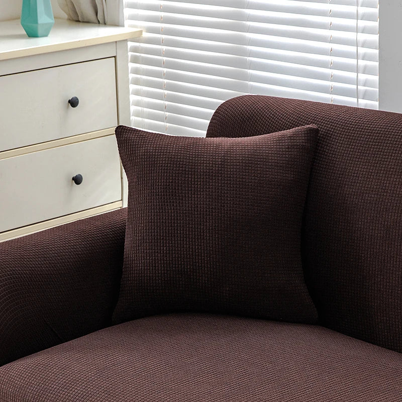 housse coussin imperméable polyester 45x45cm plaid carré moderne vert menthe gris blanc