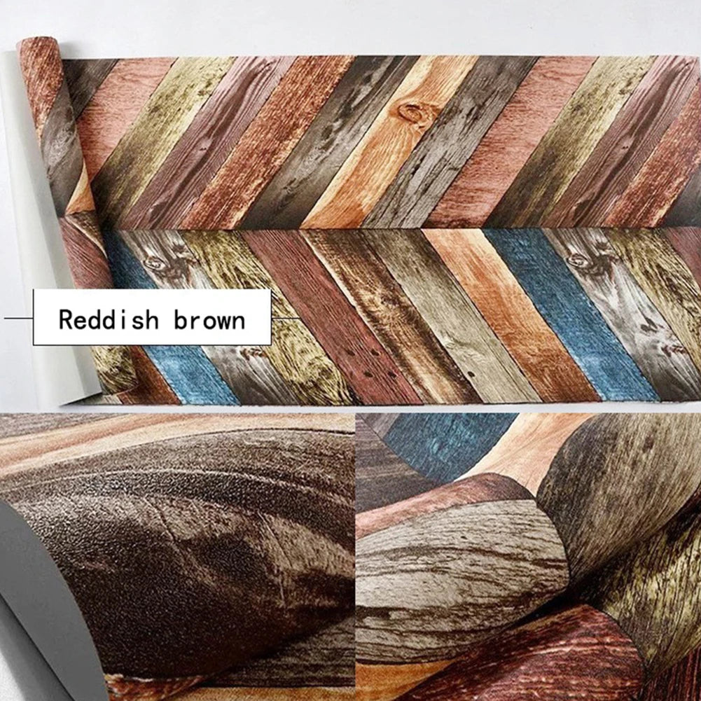 papier peint effet bois imitation planches rustique vintage scandinave bleu marron beige