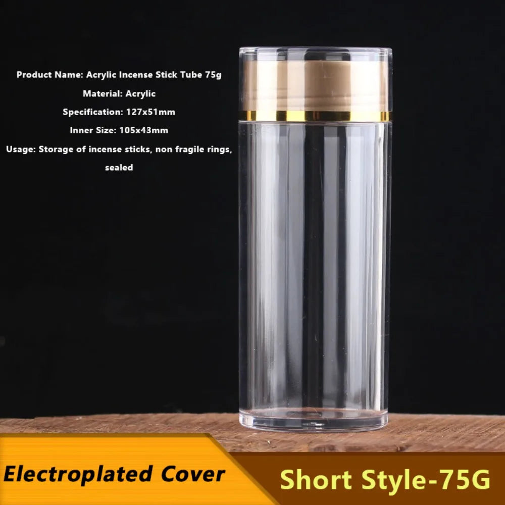 tube encens acrylique transparent hermétique couvercle détachable moderne rangement portable respectueux environnement