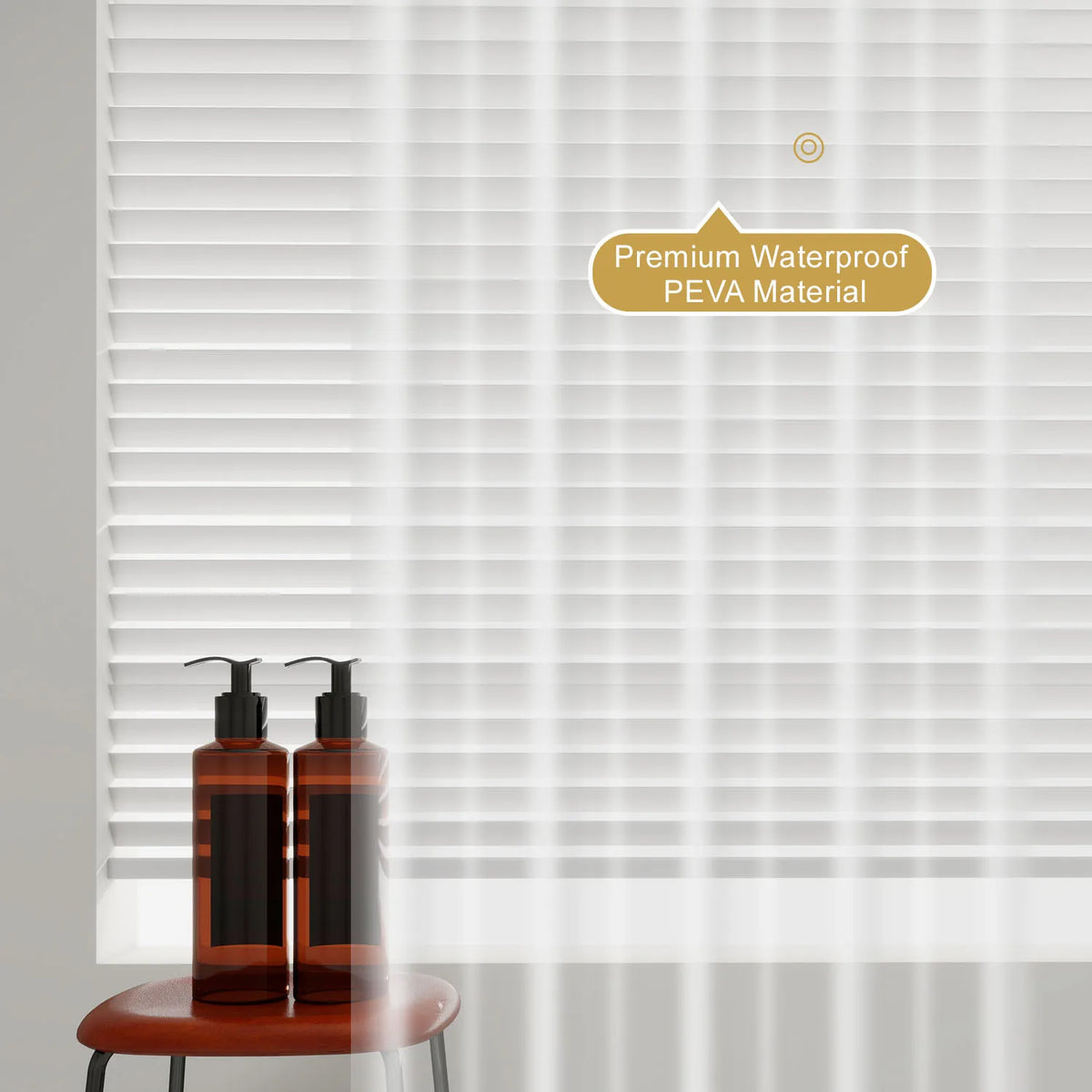 rideau douche transparent moderne rayures horizontales respectueux l'environnement opacité