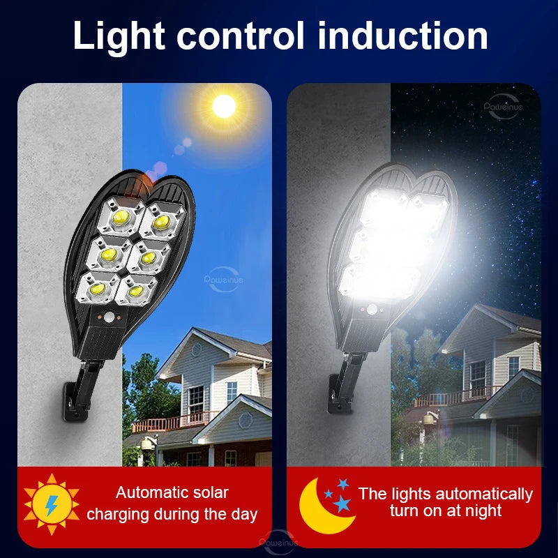 lampe solaire led moderne noire télécommande ip65 300w 500w étanche