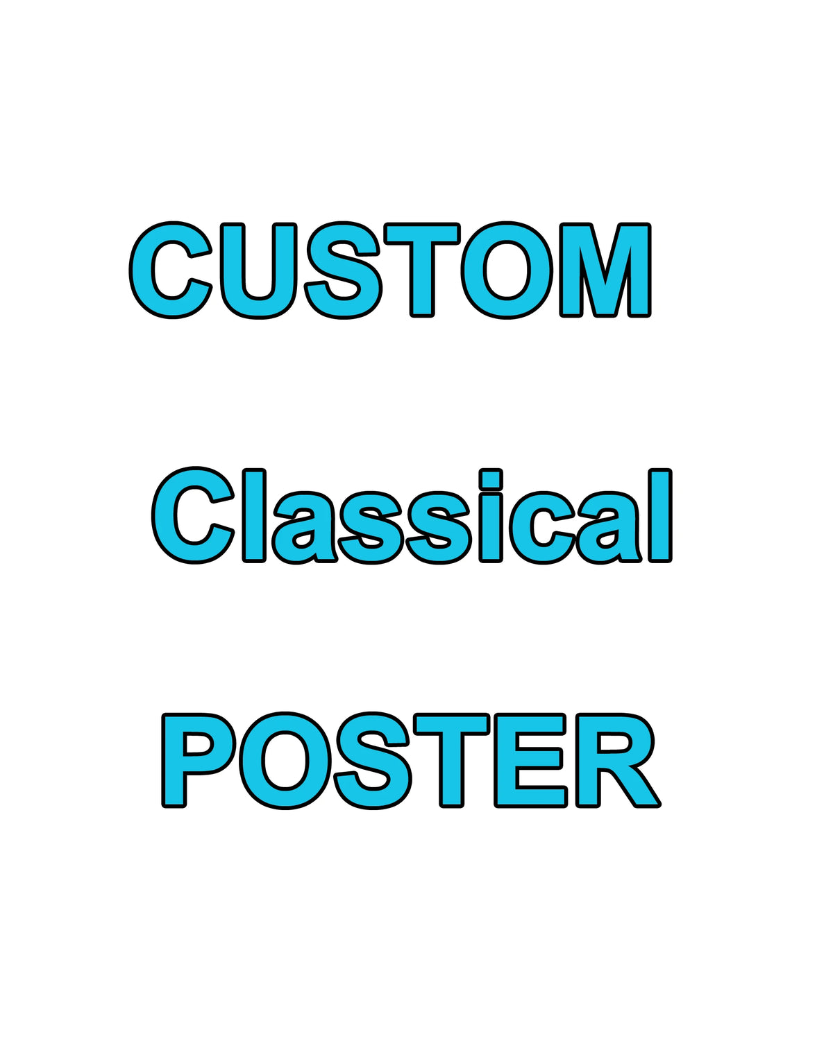 Poster personnalisé portrait enfant texte noir fond blanc classique réaliste sans cadre