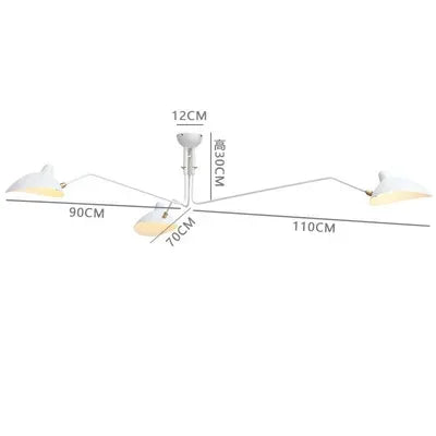 suspension lumineuse moderne industrielle led fer noir blanc toucher interrupteur